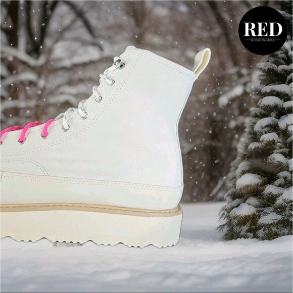 Converse Chuck Taylor Ivory Off White Leather Crafted Boot Men's 8.5 Women's 10 - Picture 13 of 15